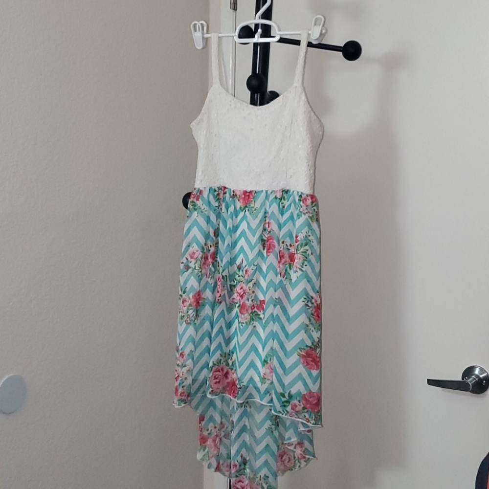 Flower/ Chevron spaghetti strap dress